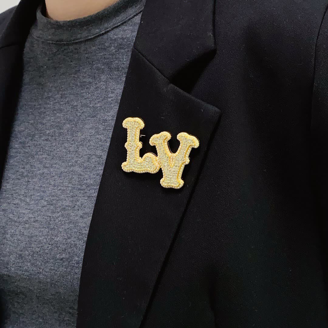 Louis Vuitton Brooch - LV Logo Design